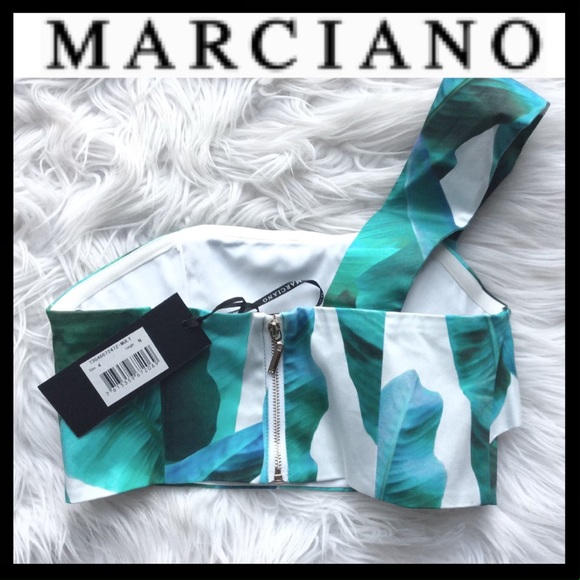 NWT Marciano Tahitian Palm Crop Top - Picture 8 of 11